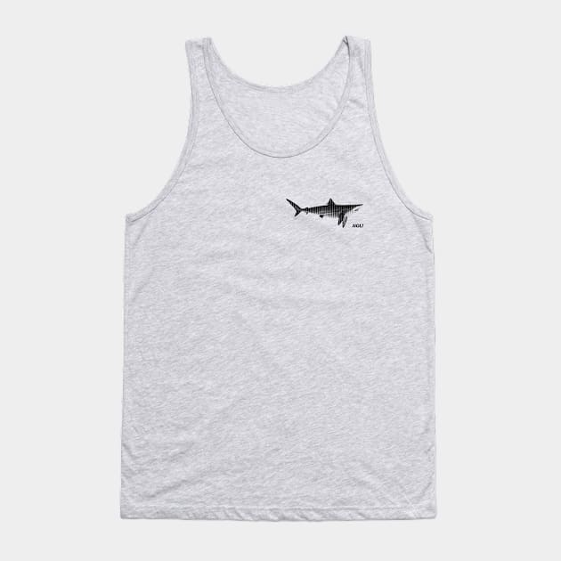 Minimalist black and white shark print Tank Top by NorthOfLongIsland